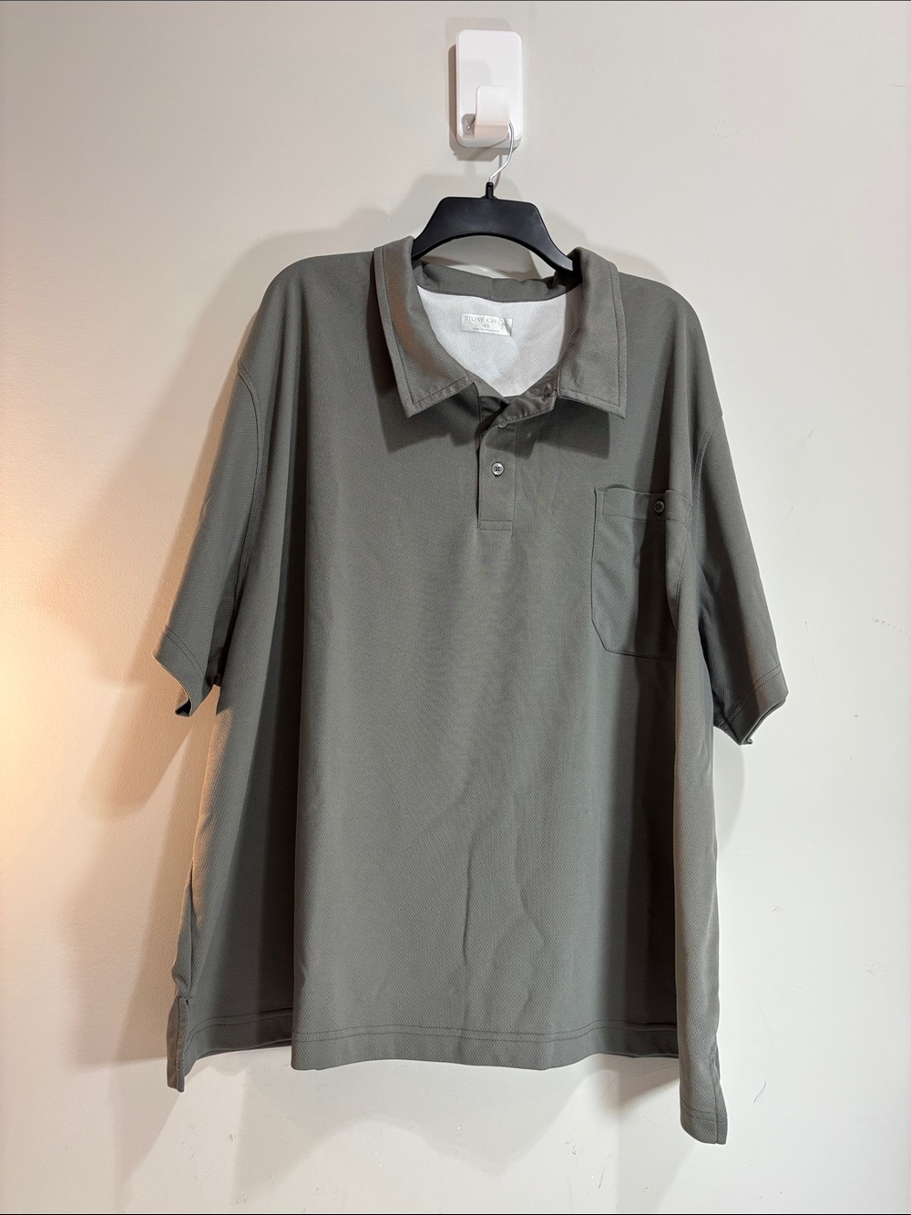 Stone Creek Men's Short-Sleeve Polo — Olive Gray. 0311. Sz. 4X